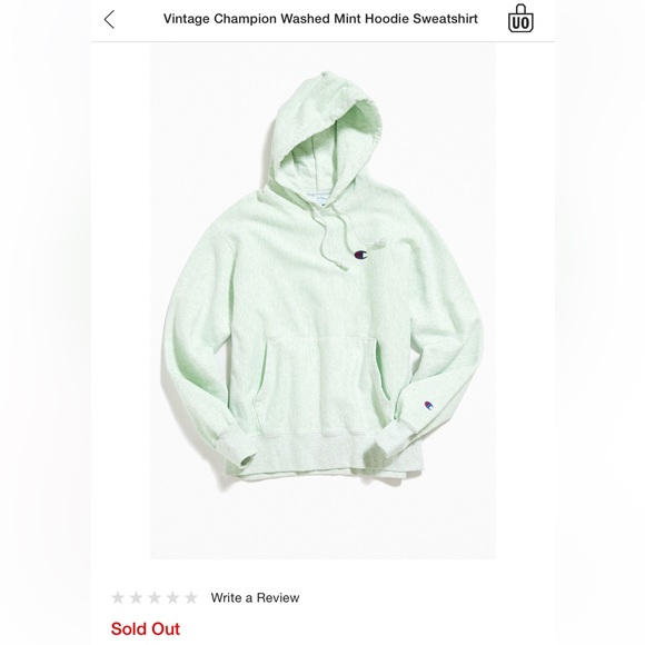 Vintage Champion Washed Mint Hoodie Sweatshirt - Picture 3 of 7